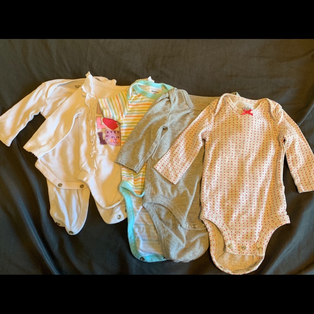 Five (5) Onesies 0-3 months
